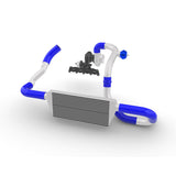 TWIN SCROLL TOP MOUNT TMA06 TURBO KIT + FRONT MOUNT INTERCOOLER VW 1.8 20V TRANSVERSAL, BLUE HOSES, TURBO NOT INCLUDED