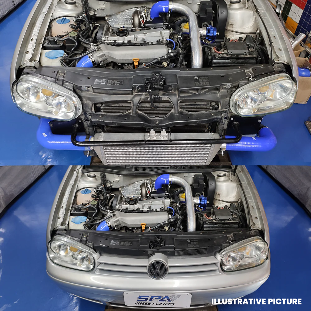 VW GOLF 1.8 20V TRANSVERSAL FRONT MOUNT INTERCOOLER KIT FOR TMA06 - BLUE HOSES