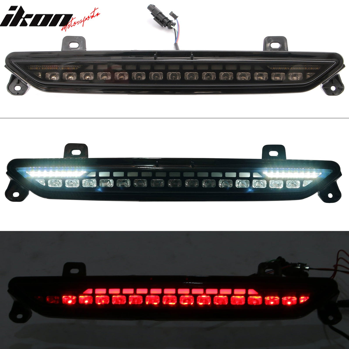 2024-2026 Ford Mustang GT-S Style Red Rear Bumper Brake Light Smoked Len ABS