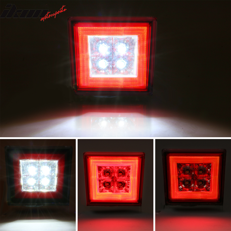 Universa Square Red LED Rear Tail Third 3RD Brake Lights