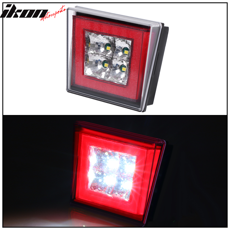 Universa Square Red LED Rear Tail Third 3RD Brake Lights