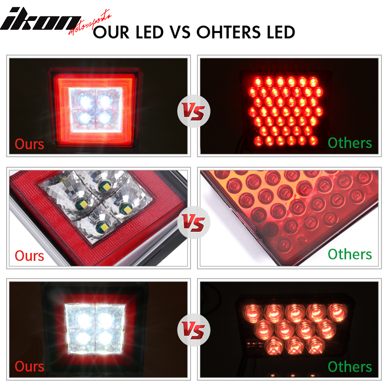 Universa Square Red LED Rear Tail Third 3RD Brake Lights