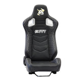 The Chosen Leather Reclinable Bull Boost Racing Bucket Seat with Slider Rails