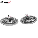 Universal 2PCS Right Left RH LH Front Bumper Driving Fog Lights Halogen Lamps Assembly Replacement W/Wiring Harness Super White LED