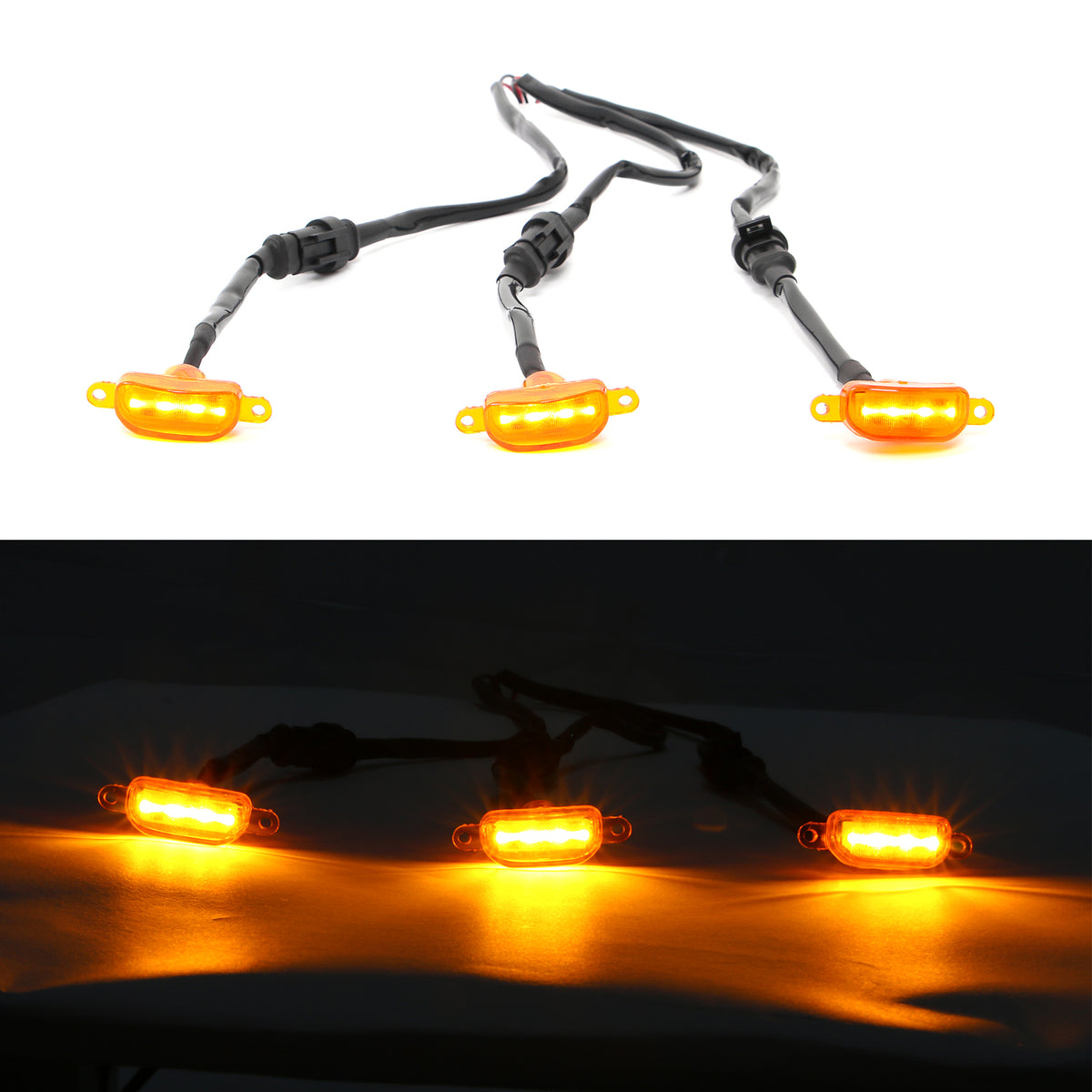 LED Grille Lights Replacement for Dodge Ram 1500 2500 3500 Classic Amber