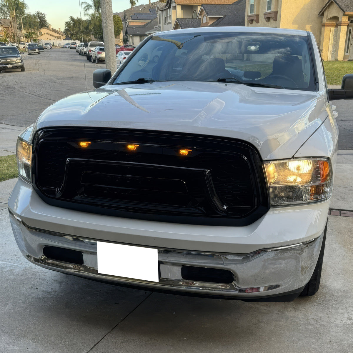 Dodge Ram 1500 2500 3500 3PCS Amber LED Grille Lights W/Wiring Harness