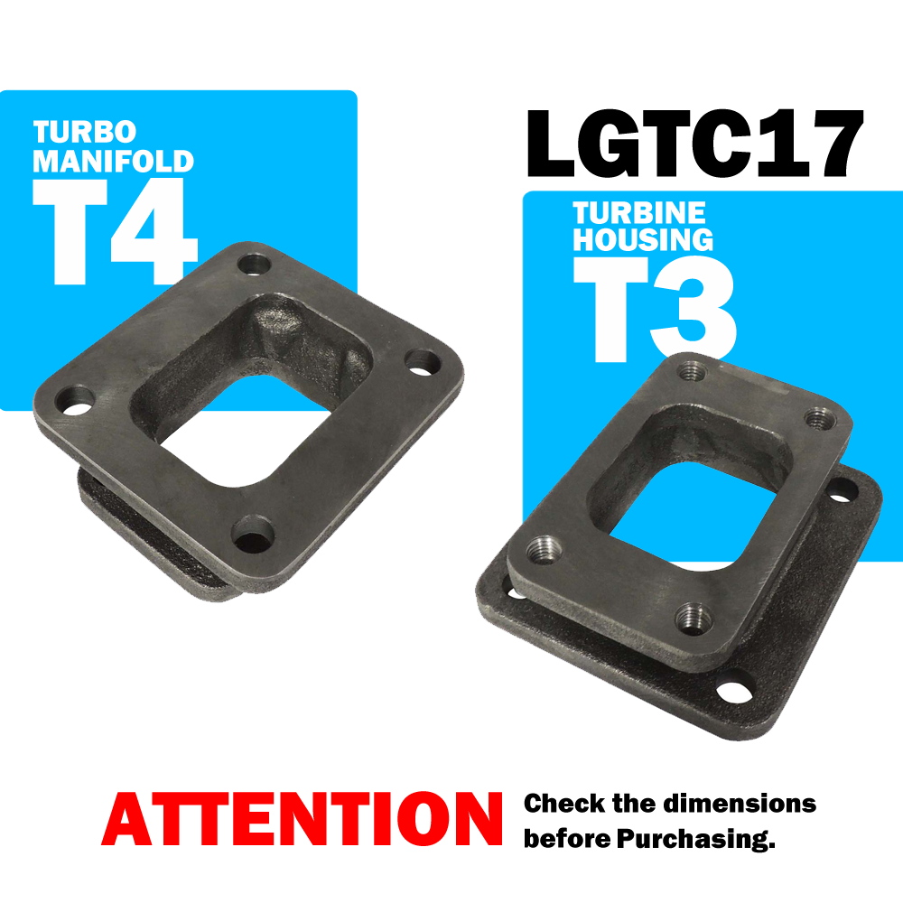 T4 for T3 cast iron flange turbocharger/turbo manifold adapter/conversion