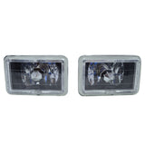 Universal 4X6 Square H4 Headlight Lamp With Halogen Bulb Clear Lens