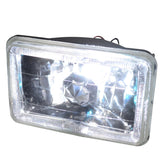 Universal 4X6 Square H4 Headlight Lamp With Halogen Bulb Clear Lens