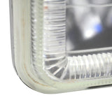 Universal 4X6 Square H4 Headlight Lamp With Halogen Bulb Clear Lens