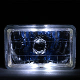 Universal 4X6 Square H4 Diamond Cut Style Clear Lens Headlight