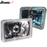 Universal 4X6 Square H4 Diamond Cut Style Clear Lens Headlight