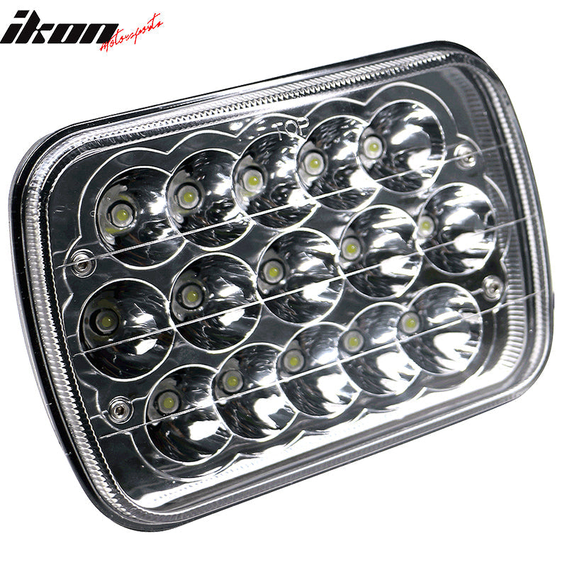 7x6 Inch Full LED Sealed Beam Square Projector Single Piece Headlight