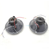 7in Round H4 Headlight w/ Halo Halogen Bulb Clear Lens Blue City Light