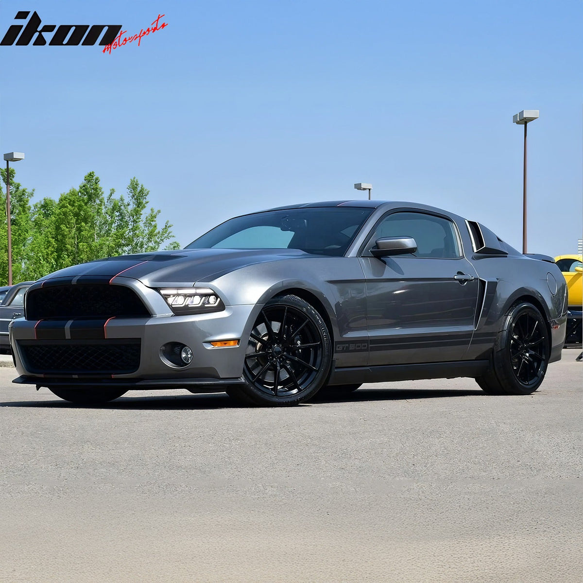 Front Headlights Assembly for Ford Mustang 2010-2014 2024 S650 Style Black Housing with DRL Switchback Turn Signal High Low Beam Plug-N-Play