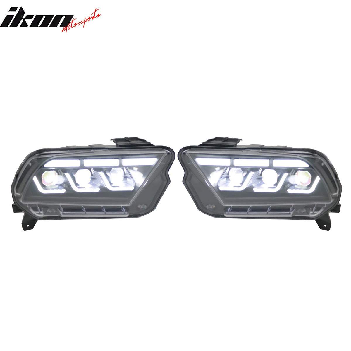 Front Headlights Assembly for Ford Mustang 2010-2014 2024 S650 Style Black Housing with DRL Switchback Turn Signal High Low Beam Plug-N-Play