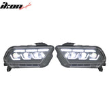 Front Headlights Assembly for Ford Mustang 2010-2014 2024 S650 Style Black Housing with DRL Switchback Turn Signal High Low Beam Plug-N-Play