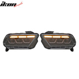 Front Headlights Assembly for Ford Mustang 2010-2014 2024 S650 Style Black Housing with DRL Switchback Turn Signal High Low Beam Plug-N-Play
