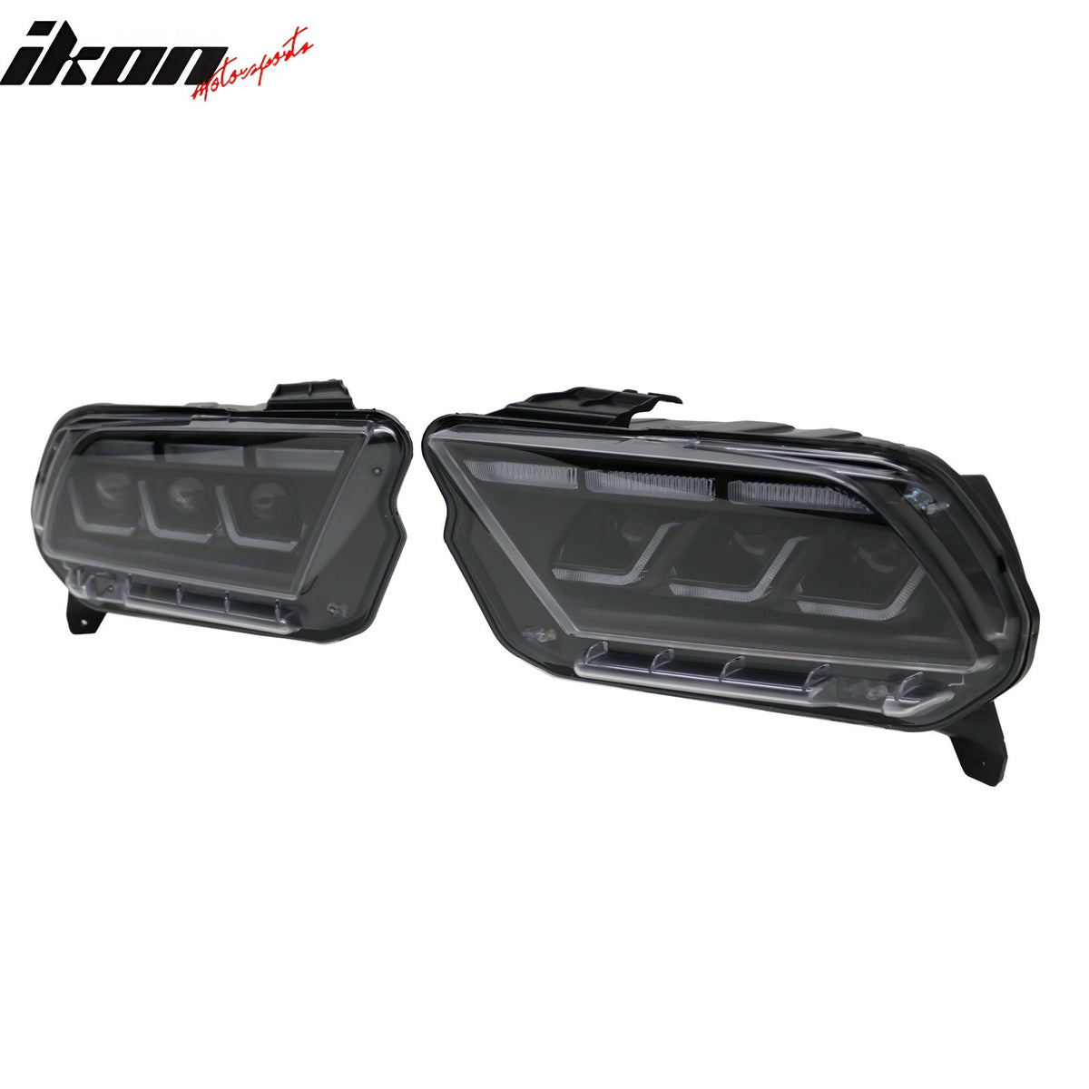 Front Headlights Assembly for Ford Mustang 2010-2014 2024 S650 Style Black Housing with DRL Switchback Turn Signal High Low Beam Plug-N-Play