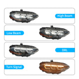 2018-2023 Ford Mustang EcoBoost GT V6 2024 Style Front Head Light Lamp