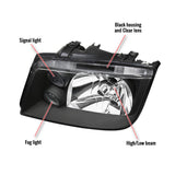 Spec-D Headlights VW Jetta MK4 (99-04) OEM Replacement Black / Smoke / Chrome