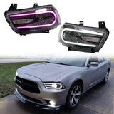 2011-2014 Dodge Charger DRL LED Headlights Lamps with 8 Colors