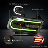 2011-2014 Dodge Charger DRL LED Headlights Lamps with 8 Colors