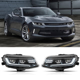 2016-2018 Chevy Camaro Projector DRL LED Headlights Clear Lens Pair