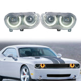 Fits 08-14 Dodge Challenger Headlights w/ Sequentail Dual Beam