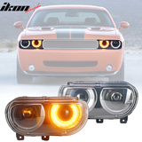 Fits 08-14 Dodge Challenger Headlights w/ Sequentail Dual Beam