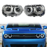 Fits 15-23 Dodge Challenger Sequential LED Halo DRL  Headlights