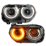 Fits 15-23 Dodge Challenger Sequential LED Halo DRL  Headlights