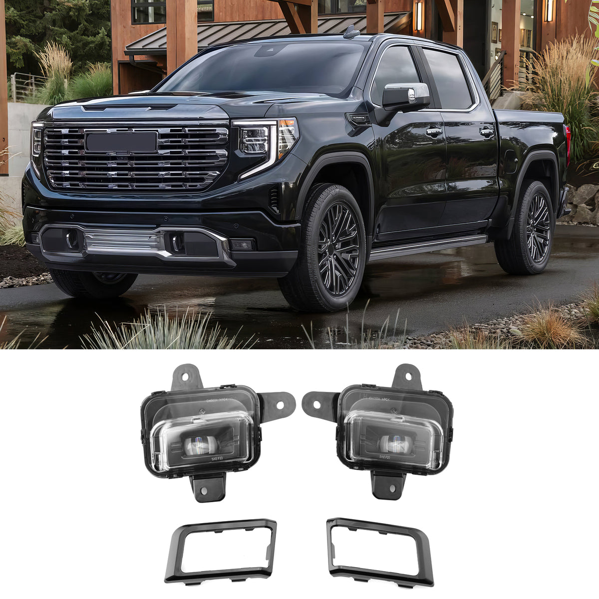 2022-2026 GMC Sierra 1500 LED Fog Lights Bumper Daytime Running Lamps