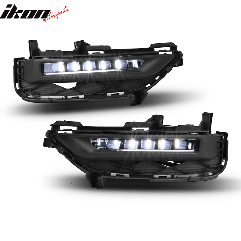 Fits 16-17 Honda Accord Full LED Bumper Fog Lights w/ Switch & Wiring