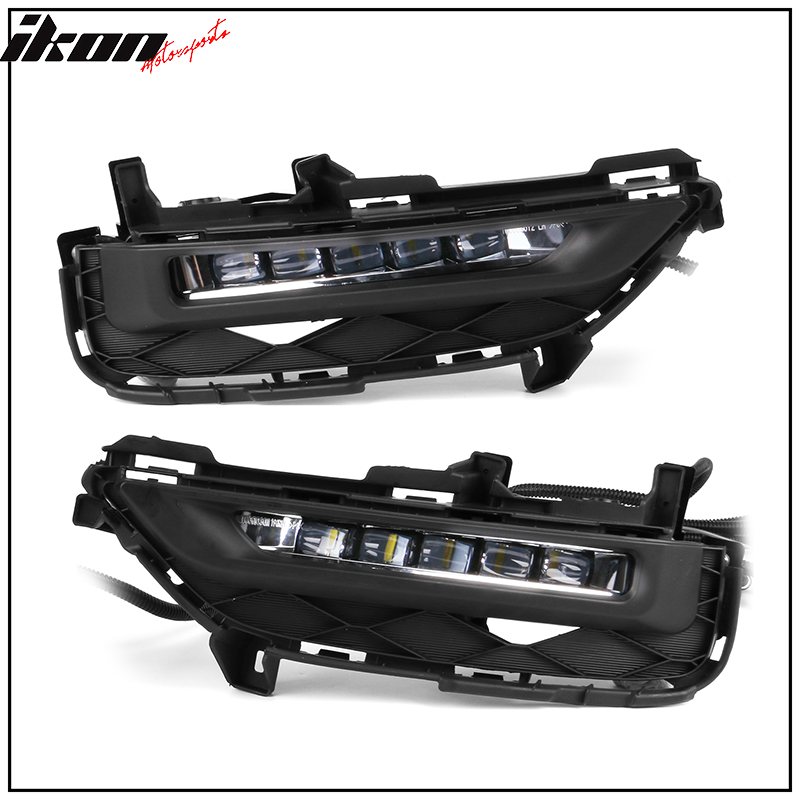 Fits 16-17 Honda Accord Full LED Bumper Fog Lights w/ Switch & Wiring