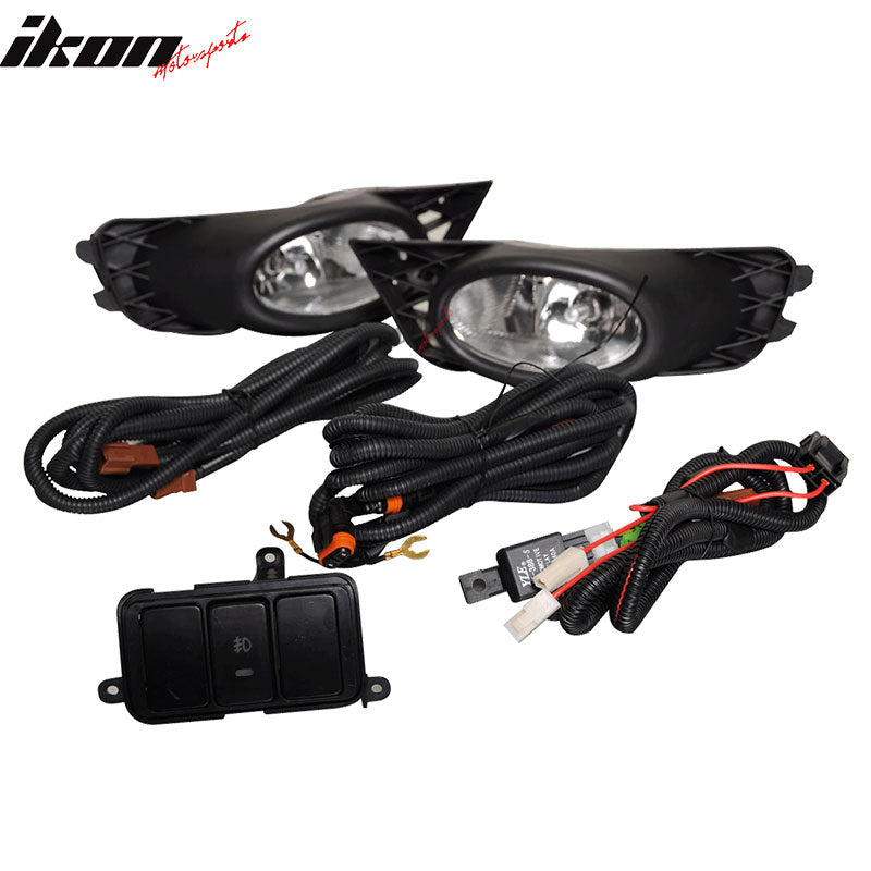 Fits 09-11 Honda Civic Sedan Clear Lens Fog Lights WithSwitch OE Pair