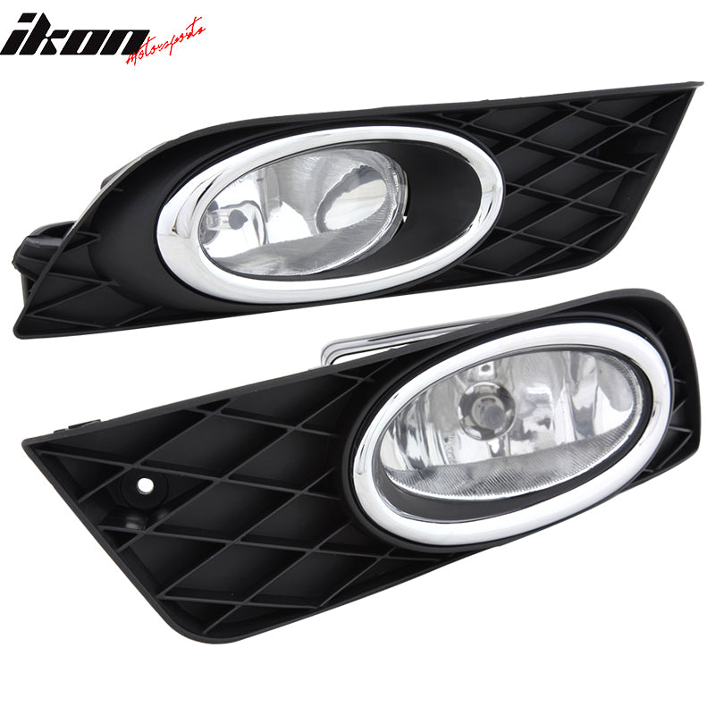 Fits 12-14 Honda Civic 4D & JDM Bumper Jdm Fog Light Lamp Pairs