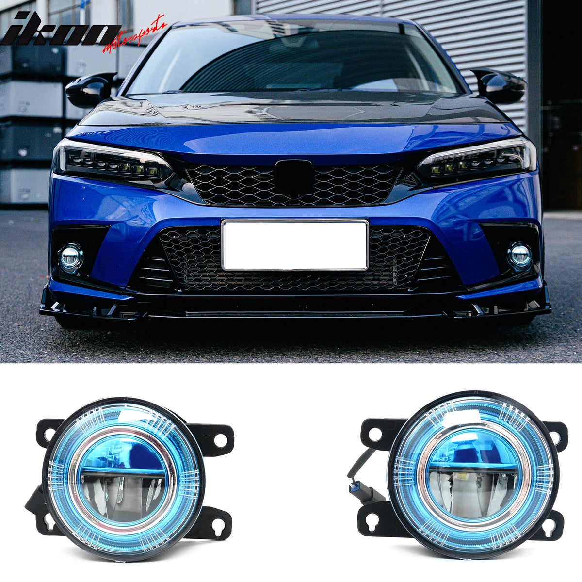 2016-2024 Honda Civic FC FK FE High Quality JDM Foglights Blue Len White LED Lights Pair