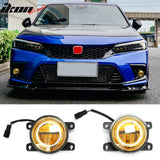 2016-2024 Honda Civic FC FK FE High Quality JDM Foglights Yellow Len LED Lights Pair