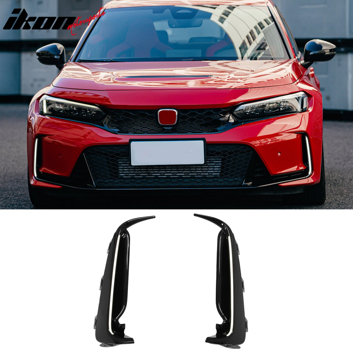 2023-2026 Honda Type R FL5 JDM Front Bumper LED Daytime Running Light PC Smoke White LED Fog Lights Pair