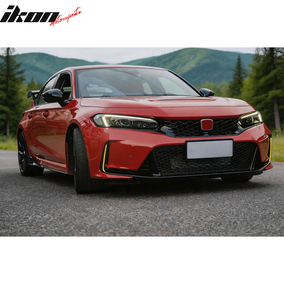 2023-2026 Honda Type R FL5 JDM Front Bumper LED Daytime Running Light PC Smoke Amber LED Fog Lights Pair