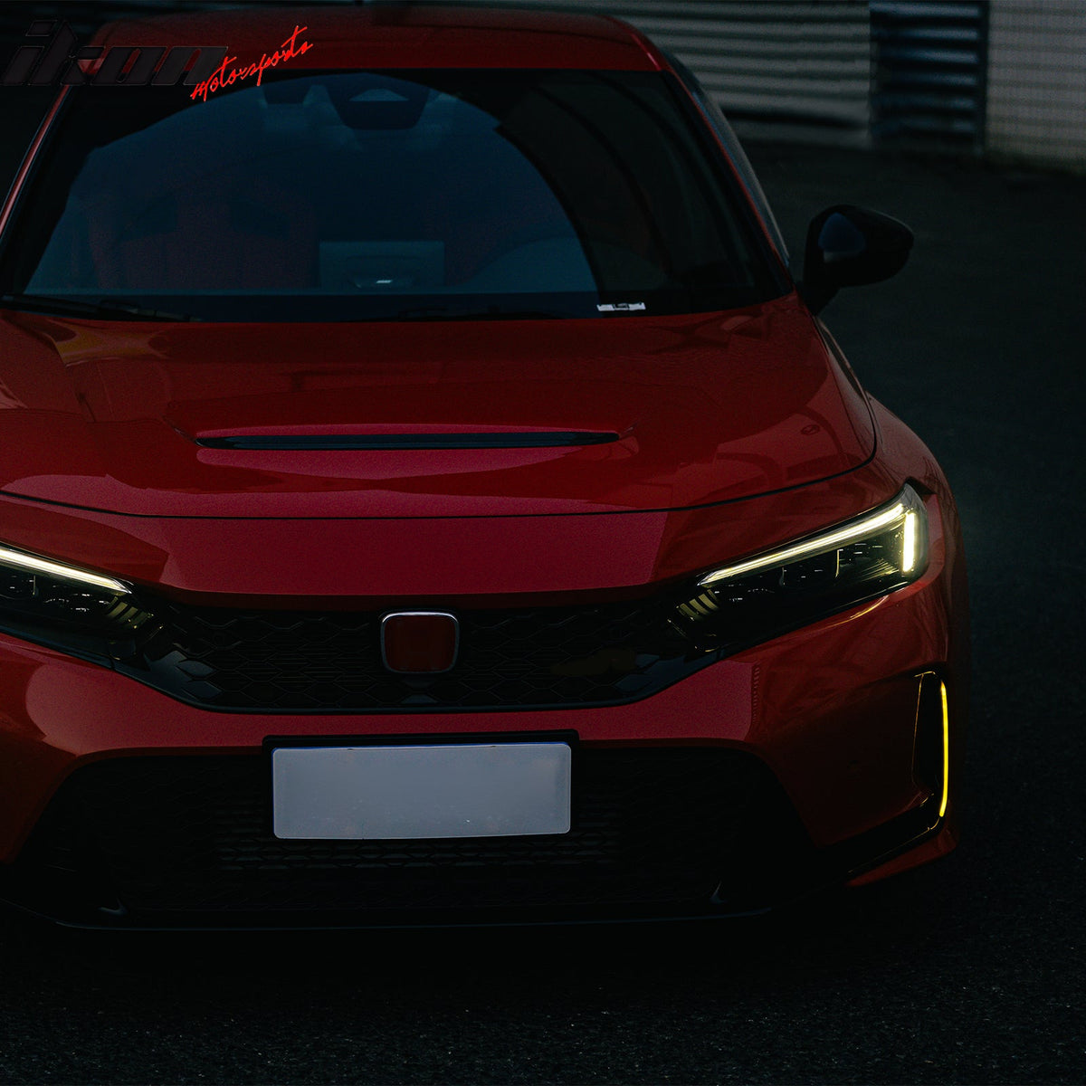 2023-2026 Honda Type R FL5 JDM Front Bumper LED Daytime Running Light PC Smoke Amber LED Fog Lights Pair