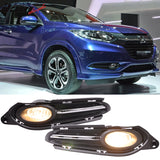Fits 16-18 Honda HRV Front Fog Light Lamp + Switch Wiring Kit Clear