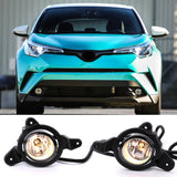 2017-2019 Toyota C-HR Black Housing Clear Lens Fog Lights Kit ABS