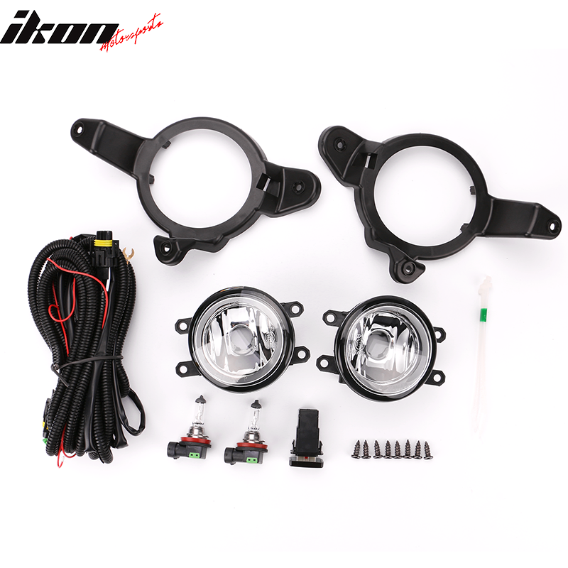 2017-2019 Toyota C-HR Black Housing Clear Lens Fog Lights Kit ABS