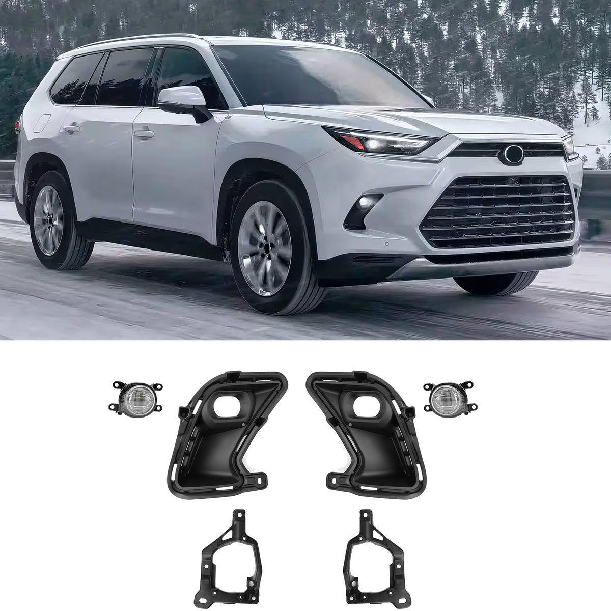 2024-2026 Toyota Grand Highlander LED Fog Lights Bumper Projector Lamp
