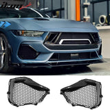 2024-2026 Ford Mustang GT Fog Light Cover Shelby Super Snake Style Gloss Black ABS Plastic Fog Lamp Decoration Bezel 2PC