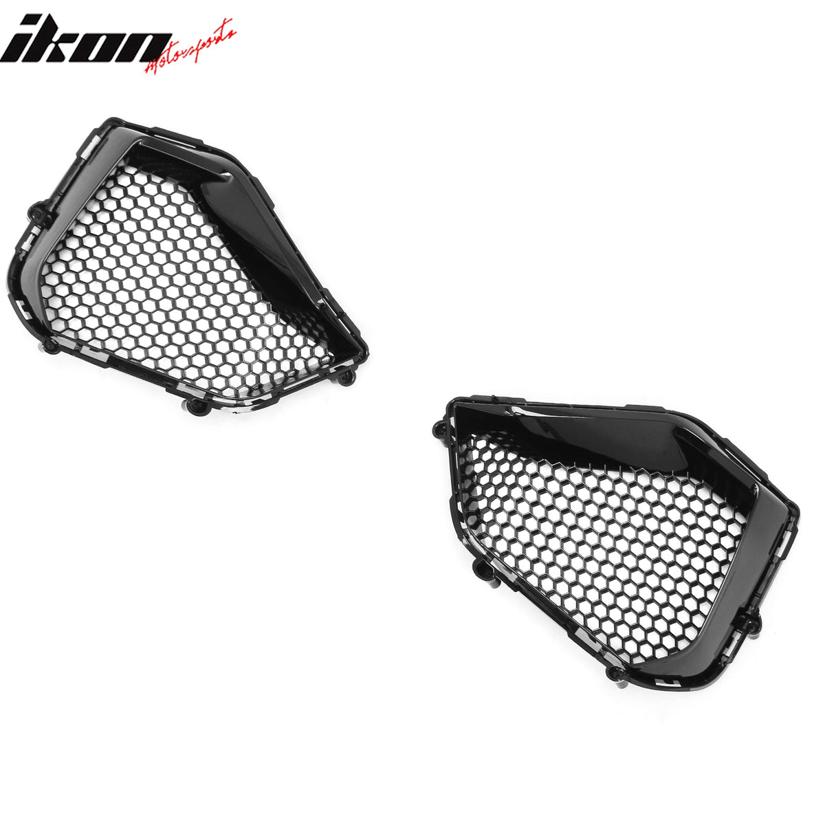 2024-2026 Ford Mustang GT Fog Light Cover & Upper Lower Grille Shelby Super Snake Style Gloss Black ABS Plastic Fog Lamp Decoration Bezel