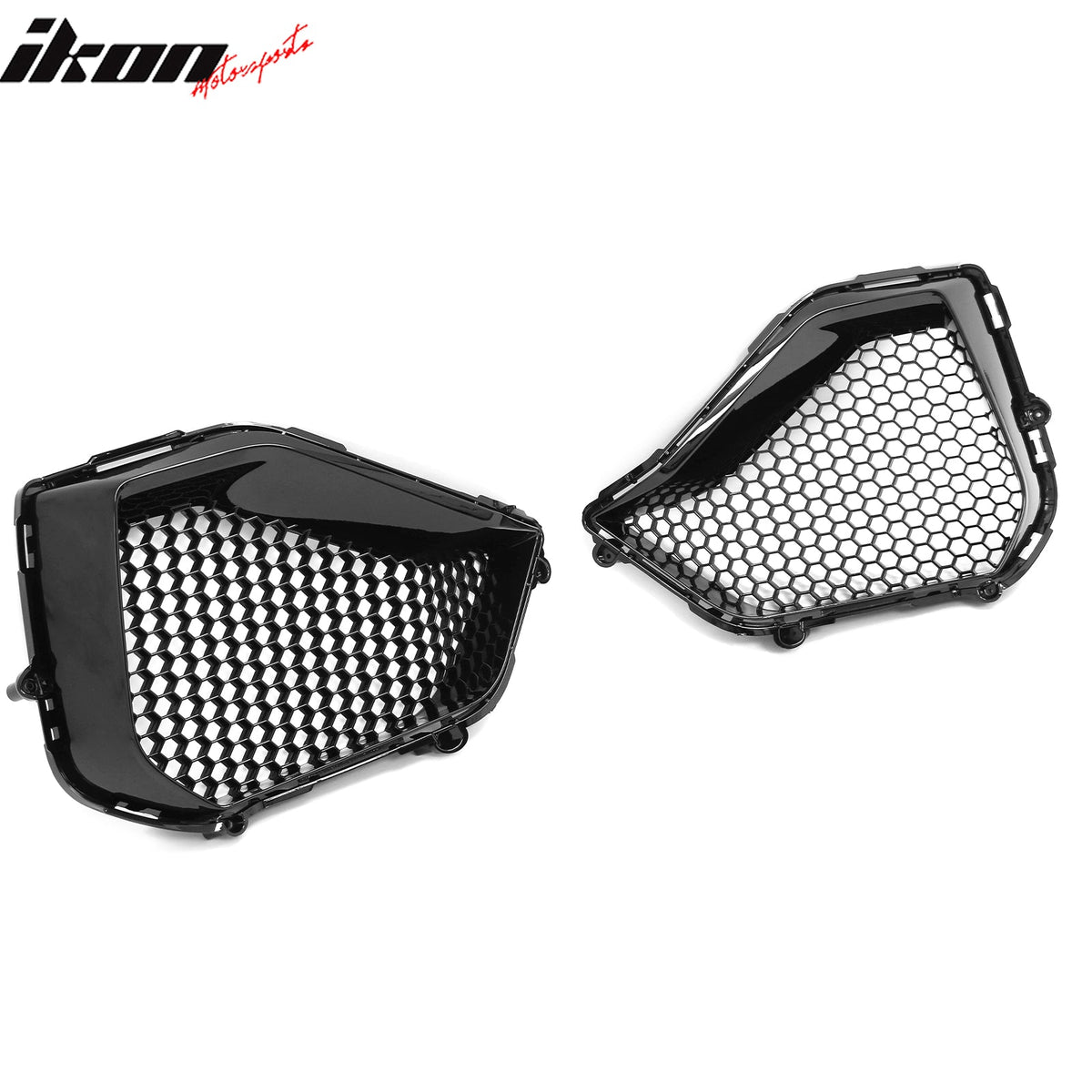 2024-2026 Ford Mustang GT Fog Light Cover Shelby Super Snake Style Gloss Black ABS Plastic Fog Lamp Decoration Bezel 2PC