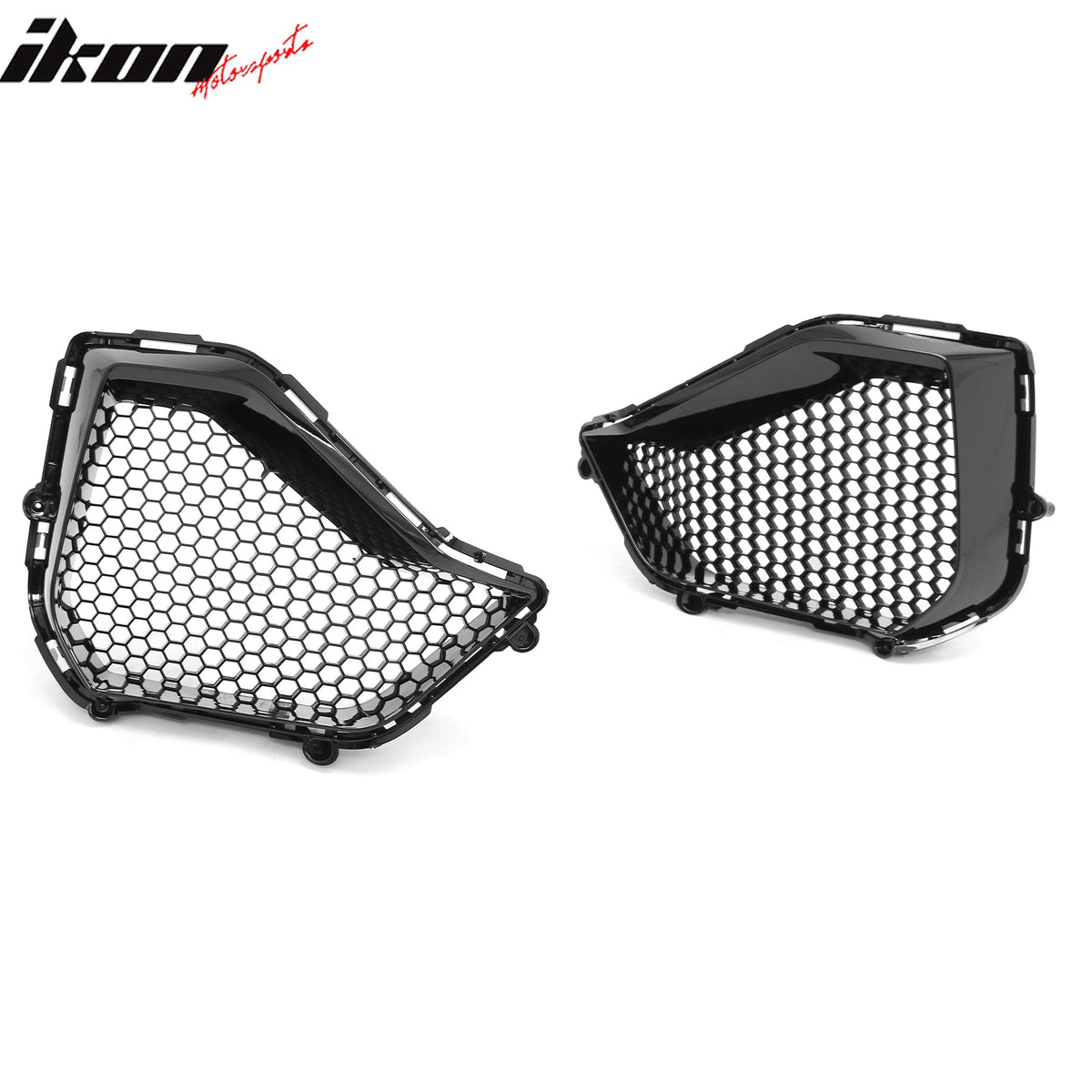 2024-2026 Ford Mustang GT Fog Light Cover & Upper Lower Grille Shelby Super Snake Style Gloss Black ABS Plastic Fog Lamp Decoration Bezel